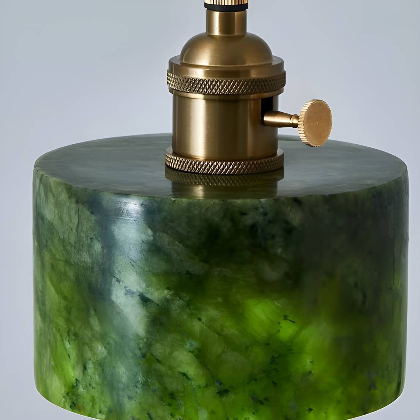 Natural Jade Vintage Dark Green Pendant Light