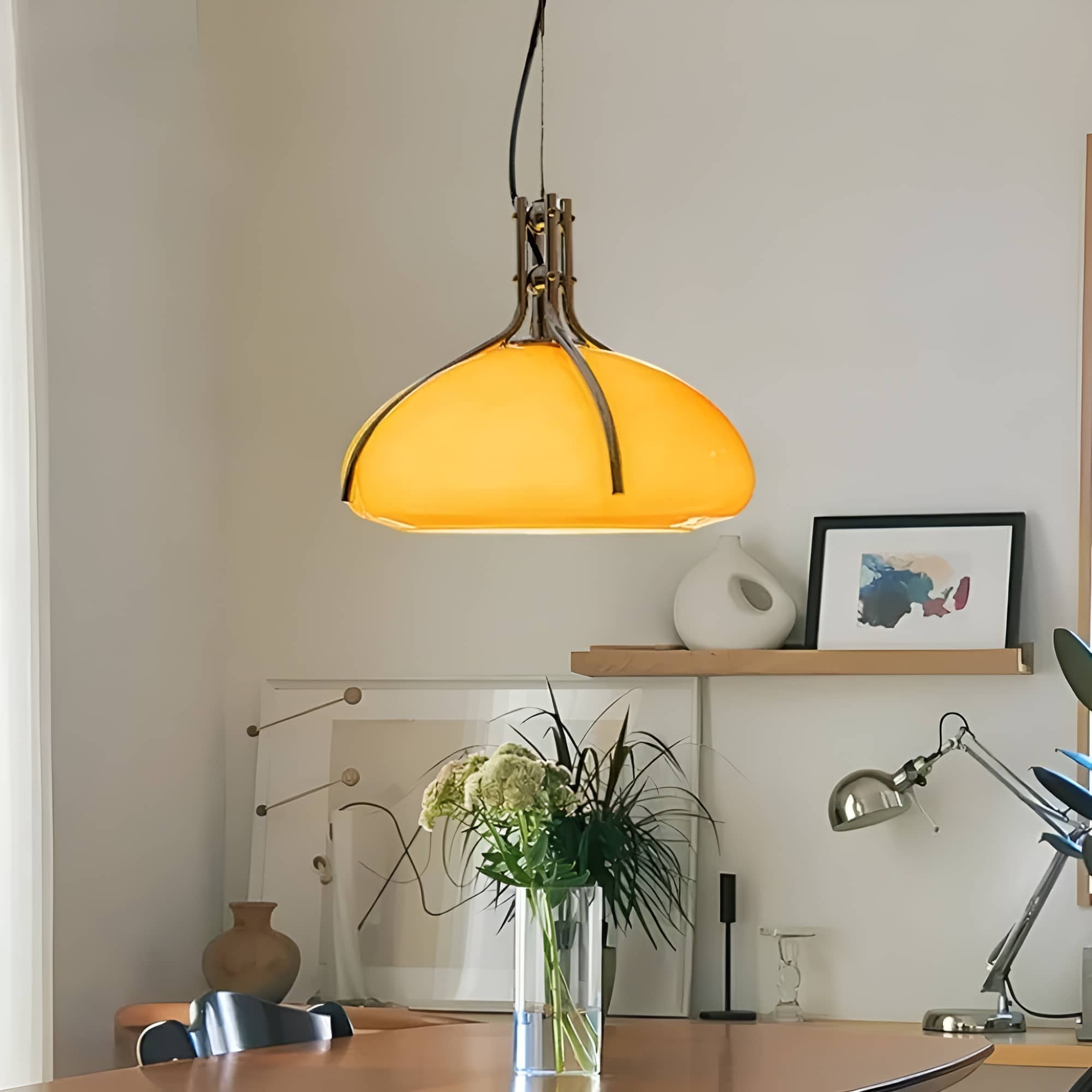 Nordic Bauhaus Pumpkin Glass Pendant Light
