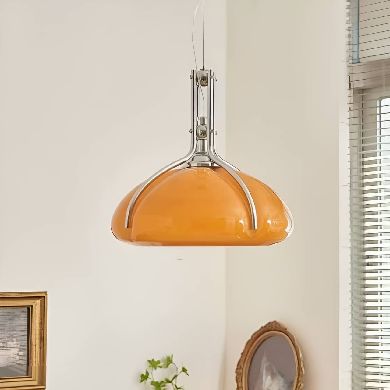 Nordic Bauhaus Pumpkin Glass Pendant Light