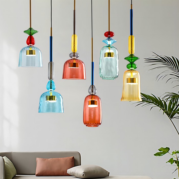 Scandinavian Design Colorful Glass Pendant Light