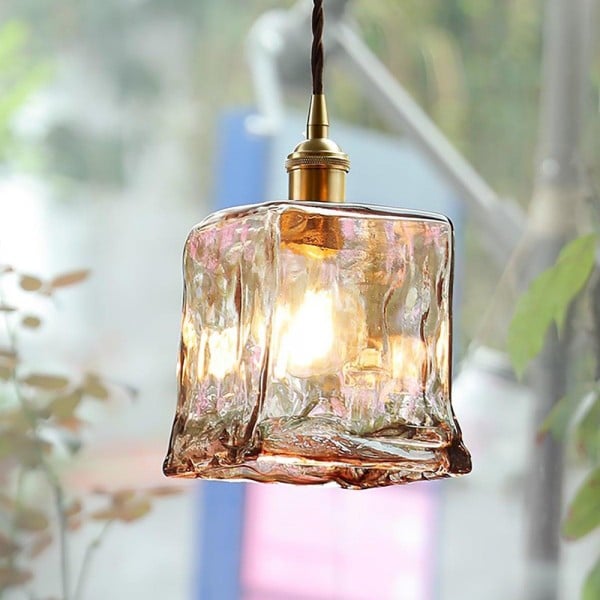 Nordic Vintage Brass Glass Pendant Light