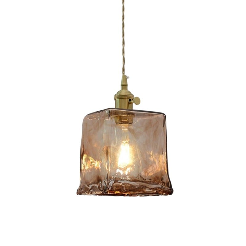 Nordic Vintage Brass Glass Pendant Light