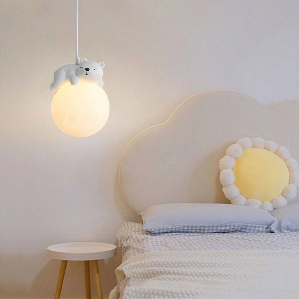 Nordic Cream Animal Spherical Pendant Light