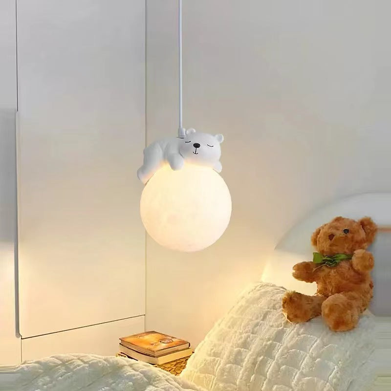 Nordic Cream Animal Spherical Pendant Light