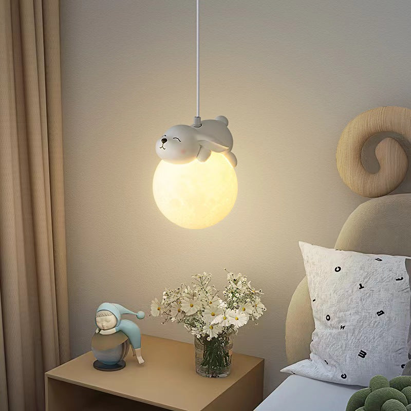 Nordic Cream Animal Spherical Pendant Light