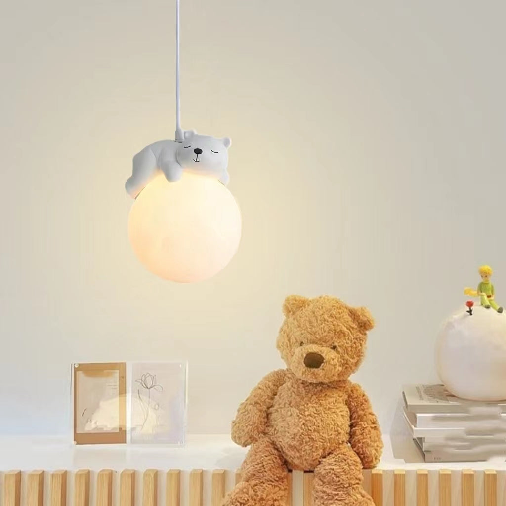 Nordic Cream Animal Spherical Pendant Light