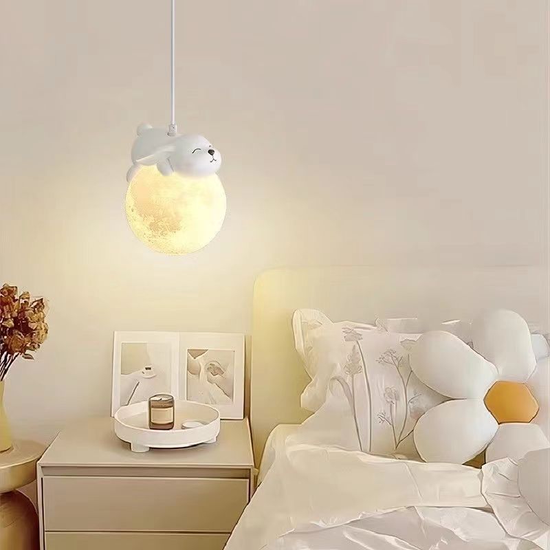 Nordic Cream Animal Spherical Pendant Light
