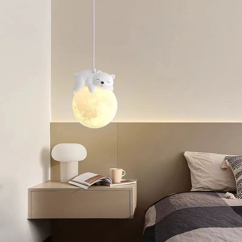 Nordic Cream Animal Spherical Pendant Light