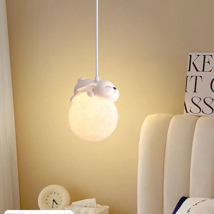 Nordic Cream Animal Spherical Pendant Light