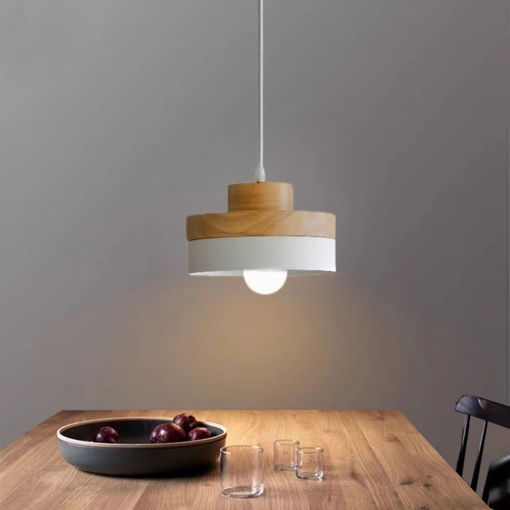 Nordic Two Tone Metal Wood Pendant Light