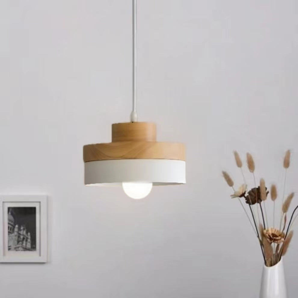 Nordic Two Tone Metal Wood Pendant Light