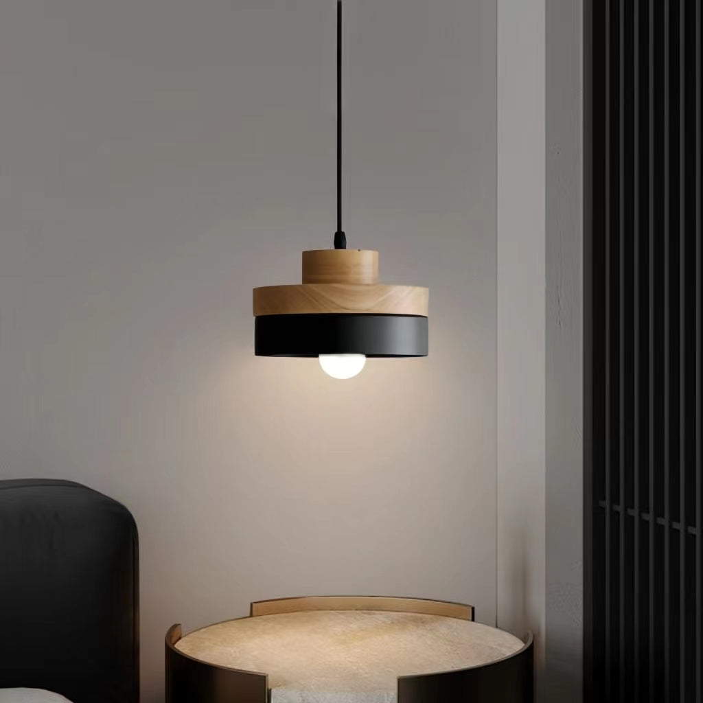 Nordic Two Tone Metal Wood Pendant Light