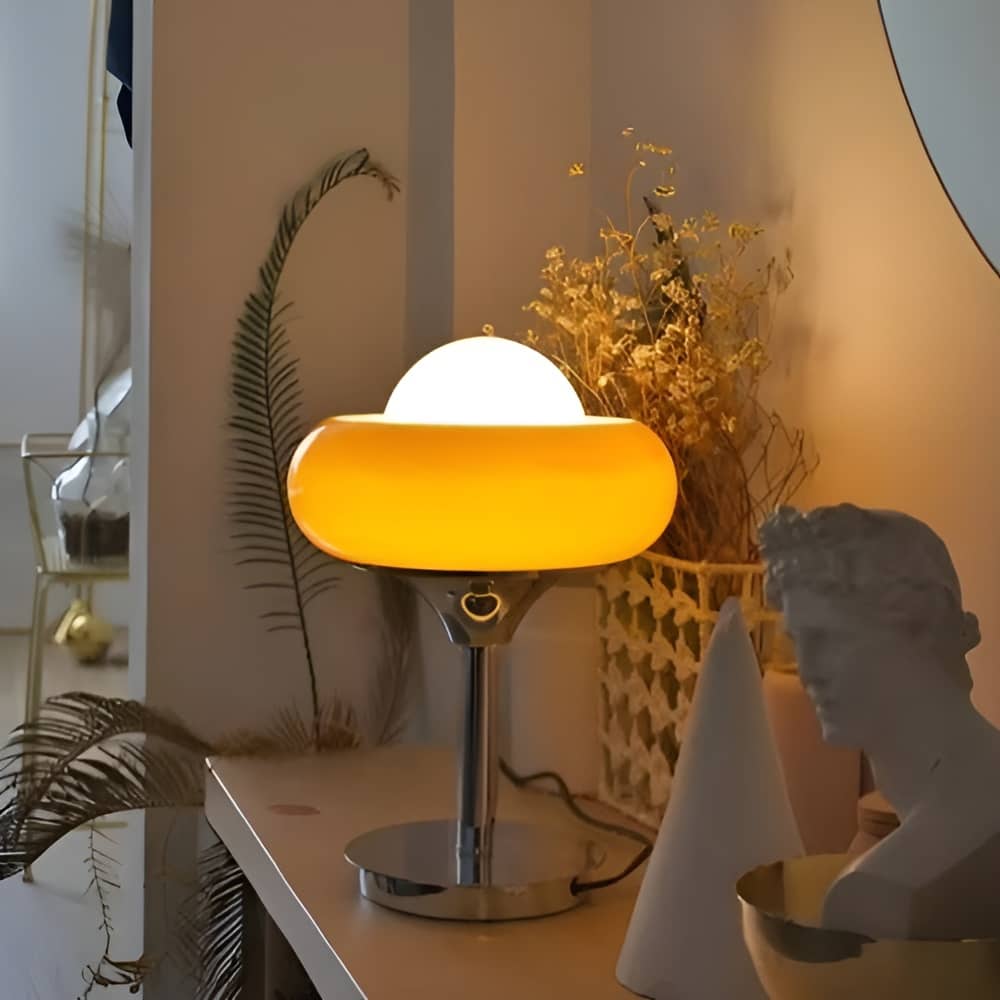 Bauhaus Vintage Egg Tart Orange Desk Lamp