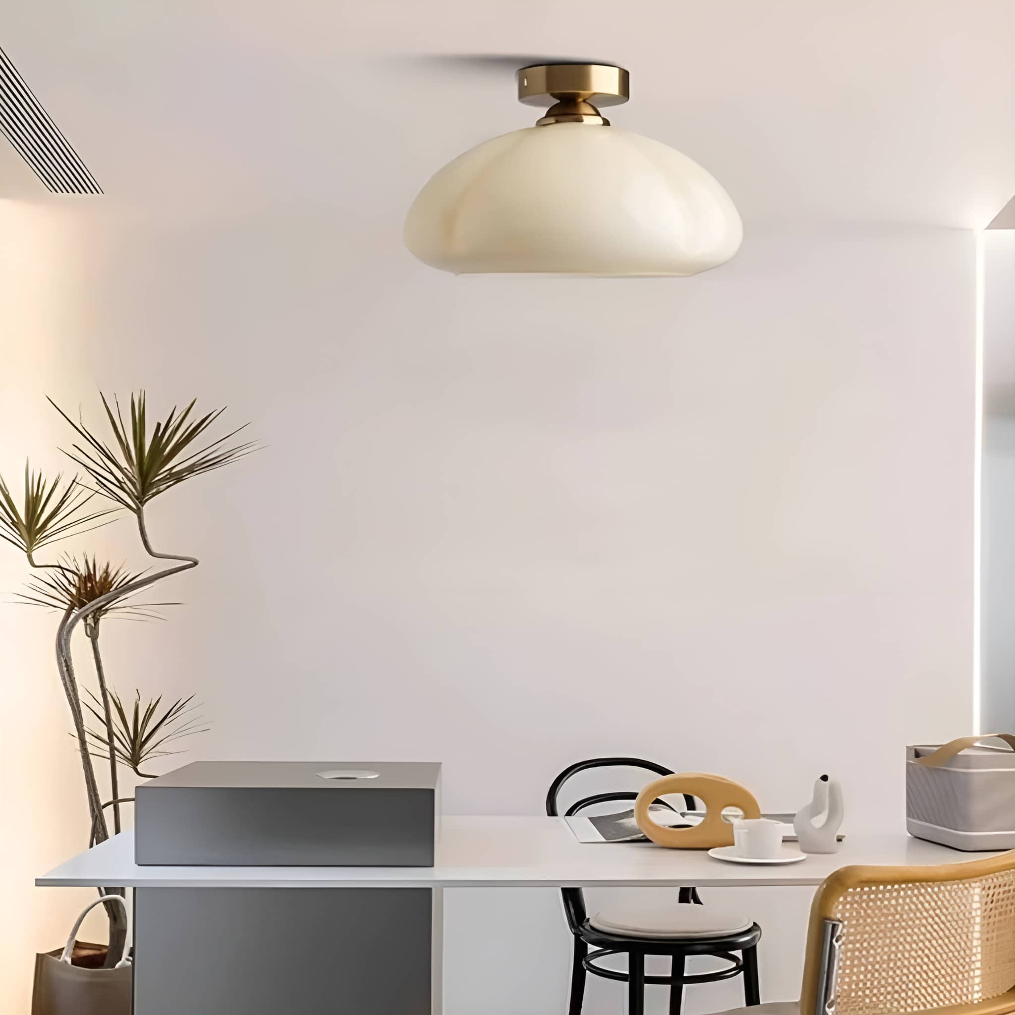 Nordic Bauhaus Pumpkin Glass Ceiling Light