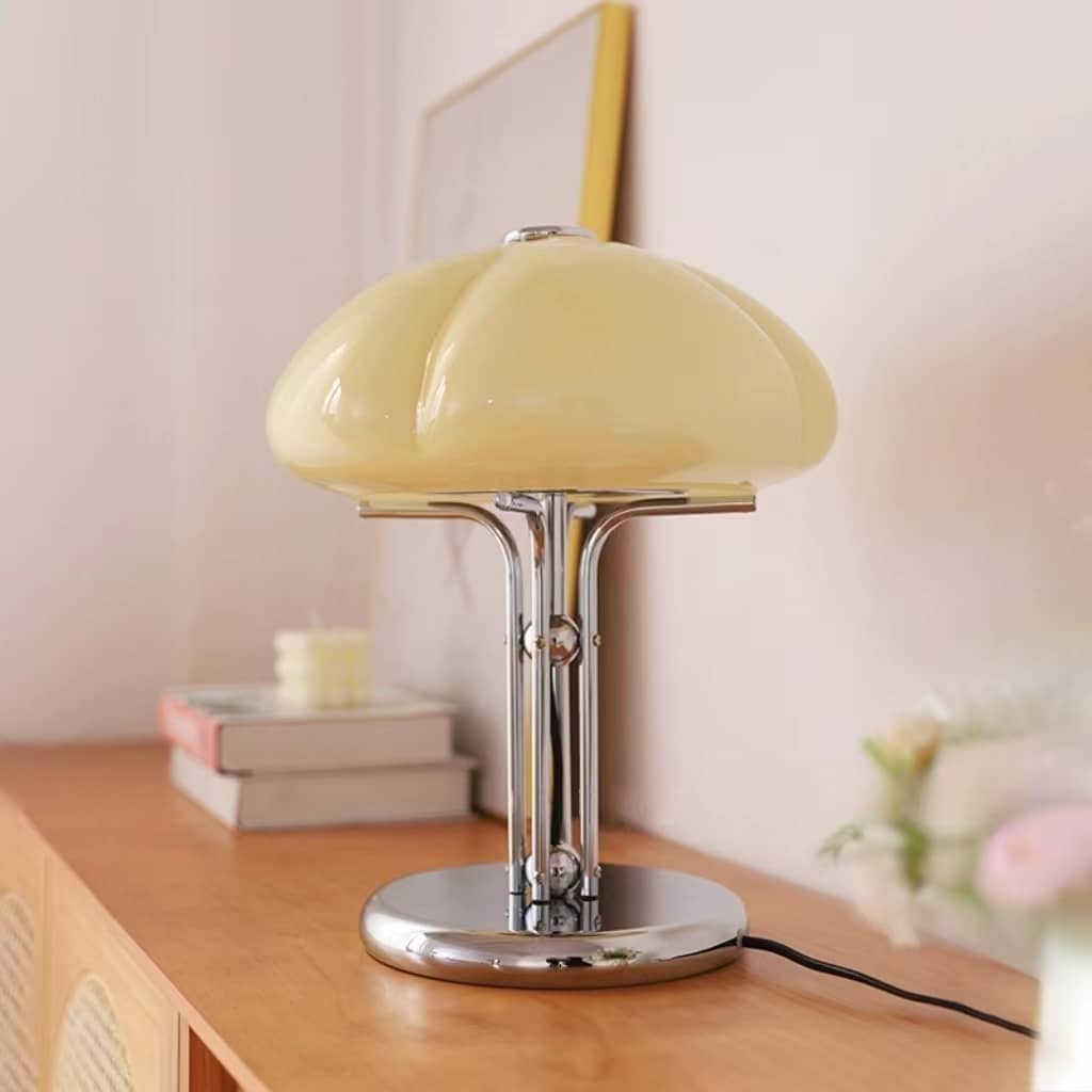 Nordic Bauhaus Pumpkin Glass Table Lamp
