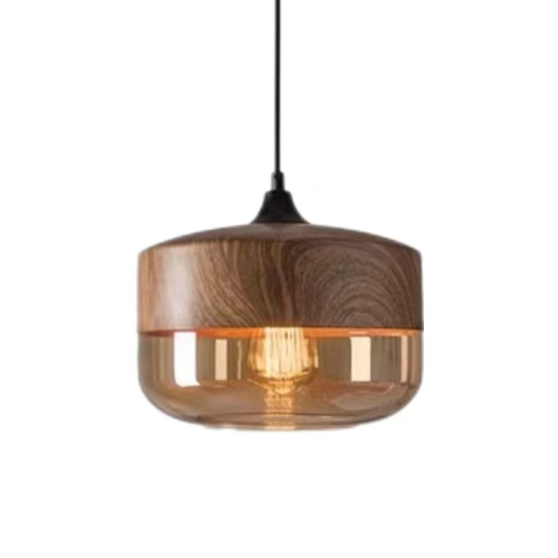 Nordic Industrial Amber Glass Pendant Light