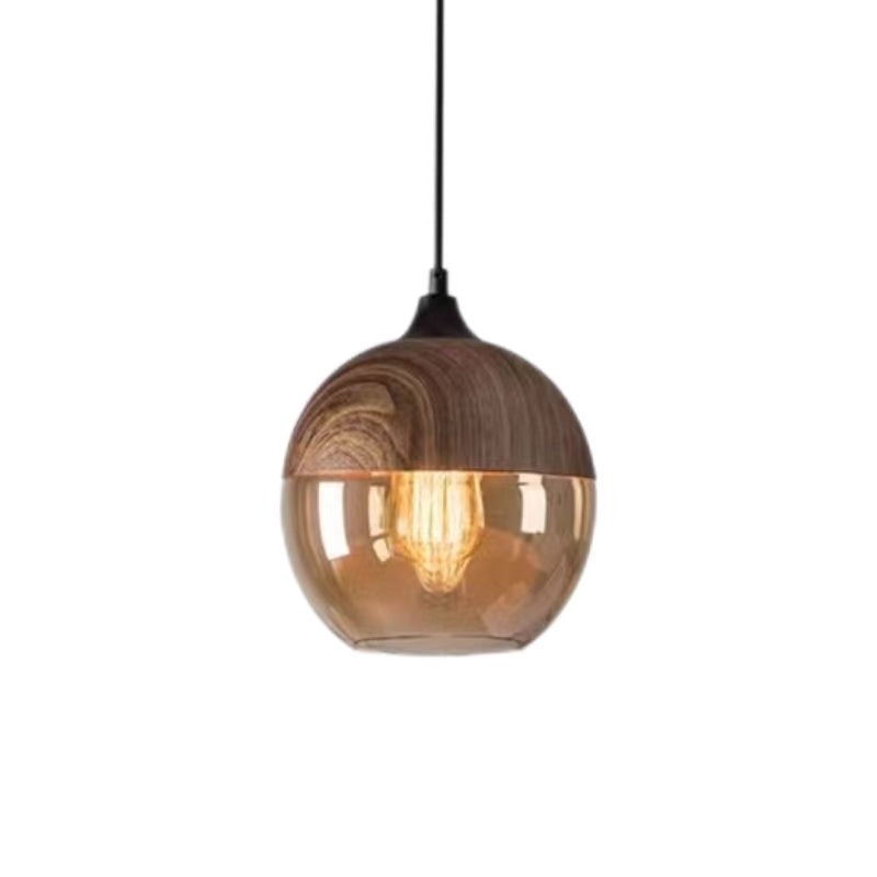 Nordic Industrial Amber Glass Pendant Light