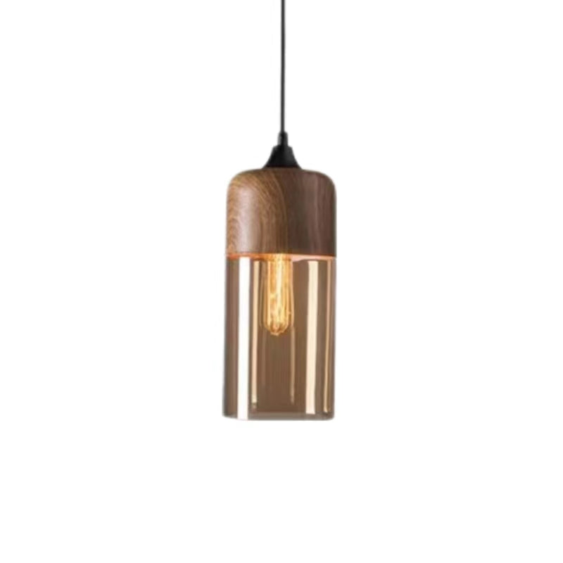 Nordic Industrial Amber Glass Pendant Light