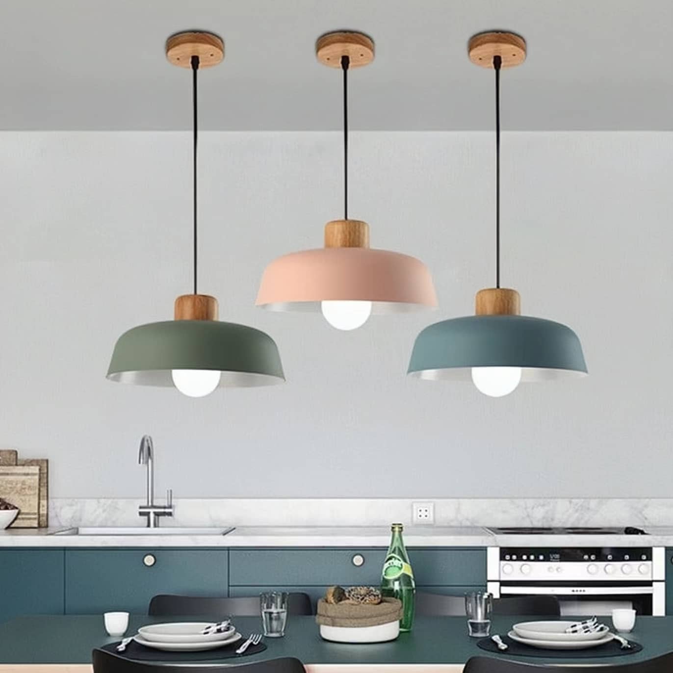 Nordic Macaron Bowl Shaped Pendant Light