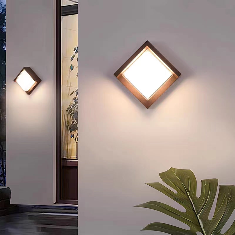 Nordic Minimalist Waterproof Square Wall Light