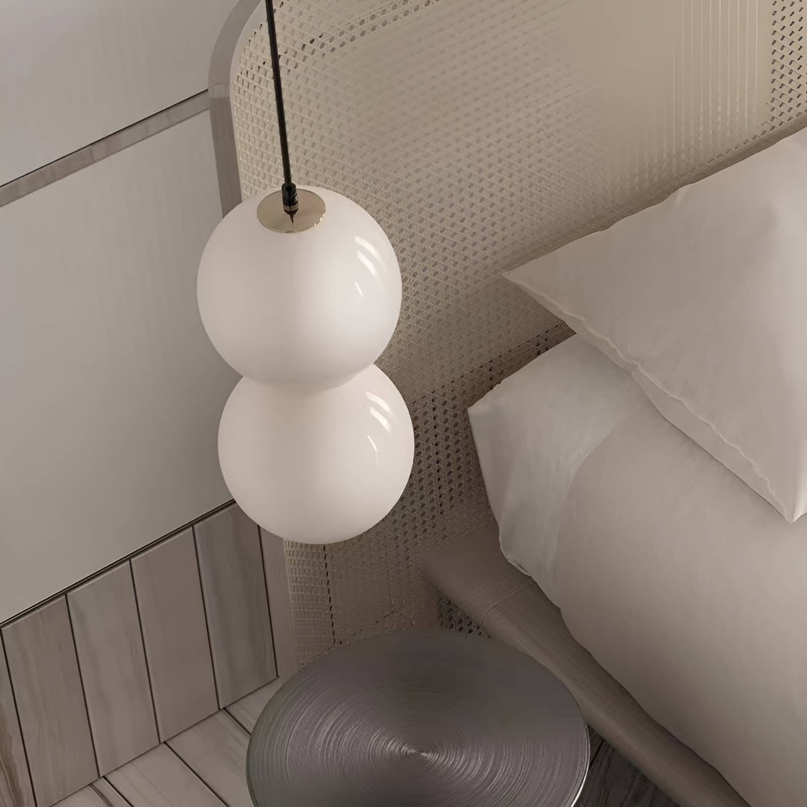 Nordic White Pearl Glass Pendant Light