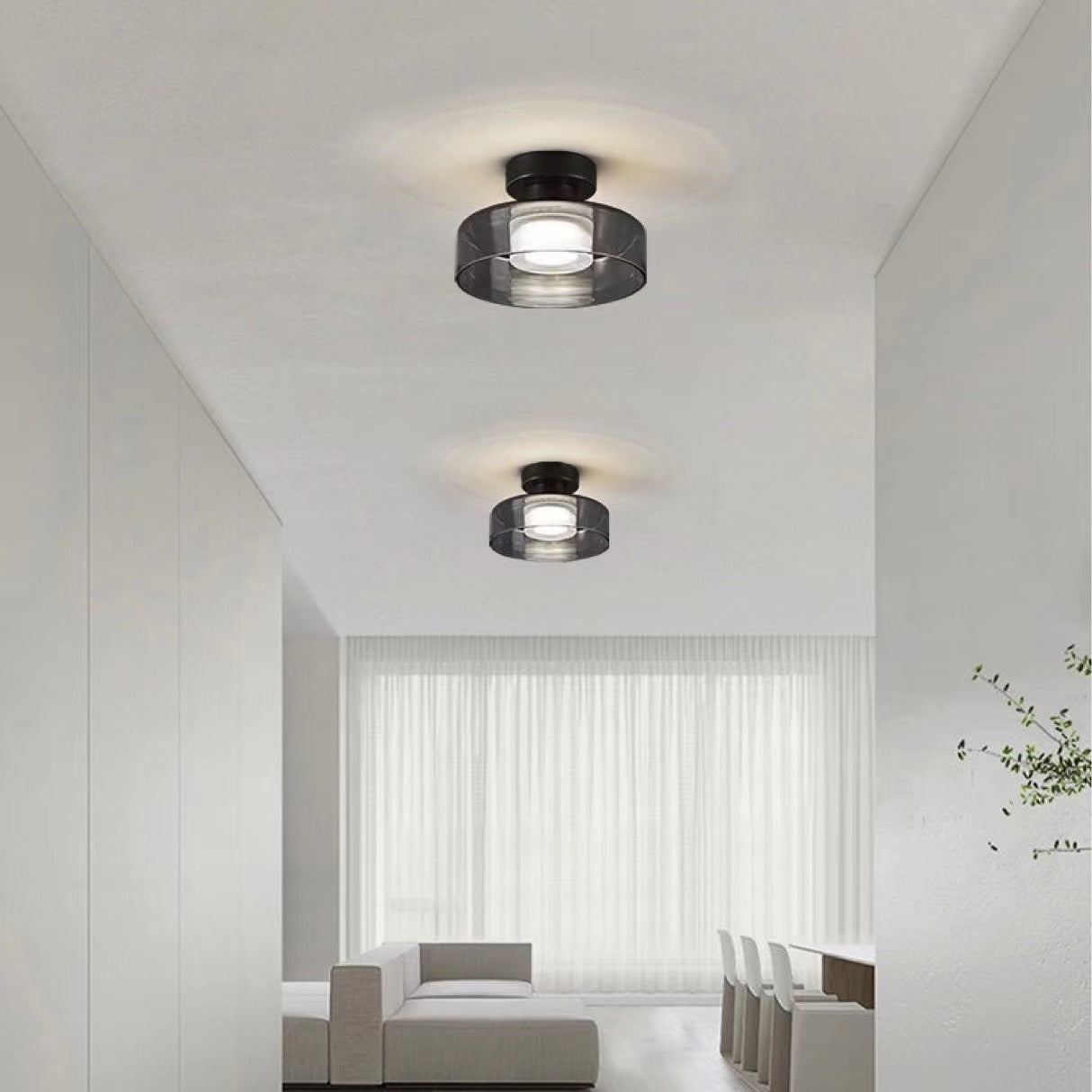 Nordic Modern Disc Glass Ceiling Light