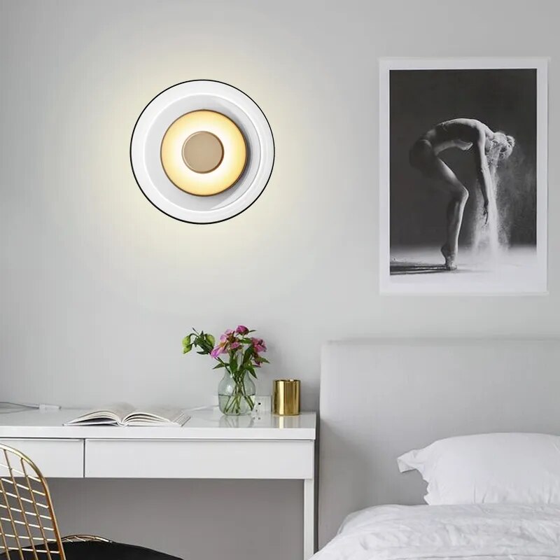 Nordic Blossi Disc LED Glass Wall Light