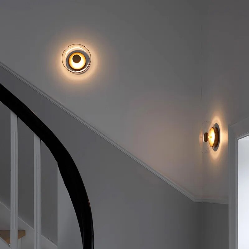 Nordic Blossi Disc LED Glass Wall Light