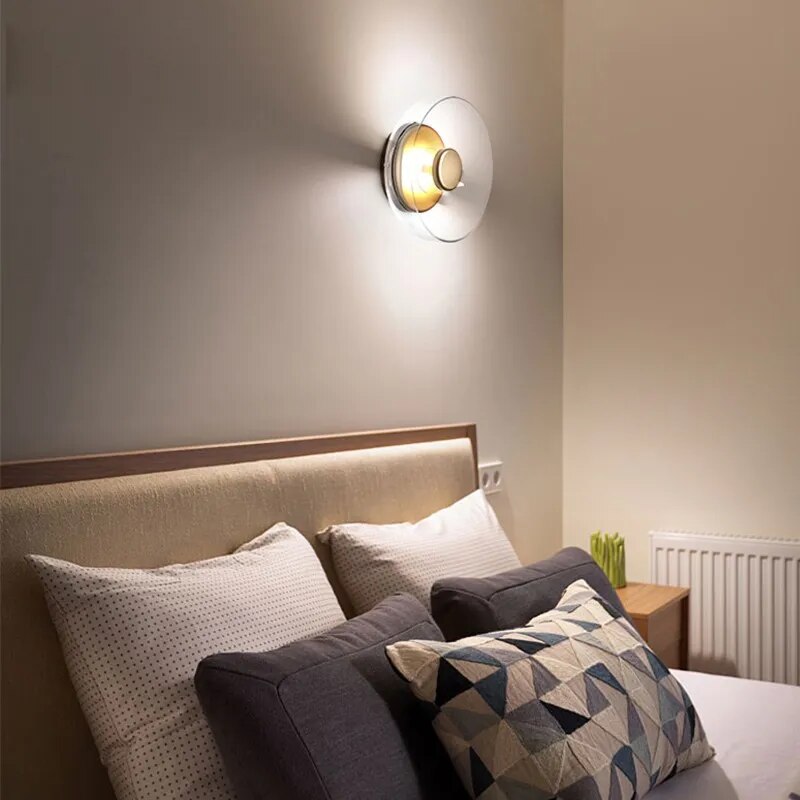 Nordic Blossi Disc LED Glass Wall Light