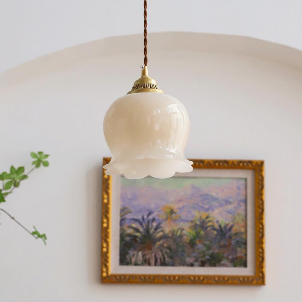Nordic Resin Cream Flower Pendant Light