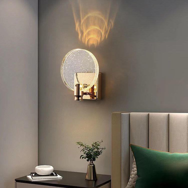 Nordic Style Crystal Creative Round Wall Light