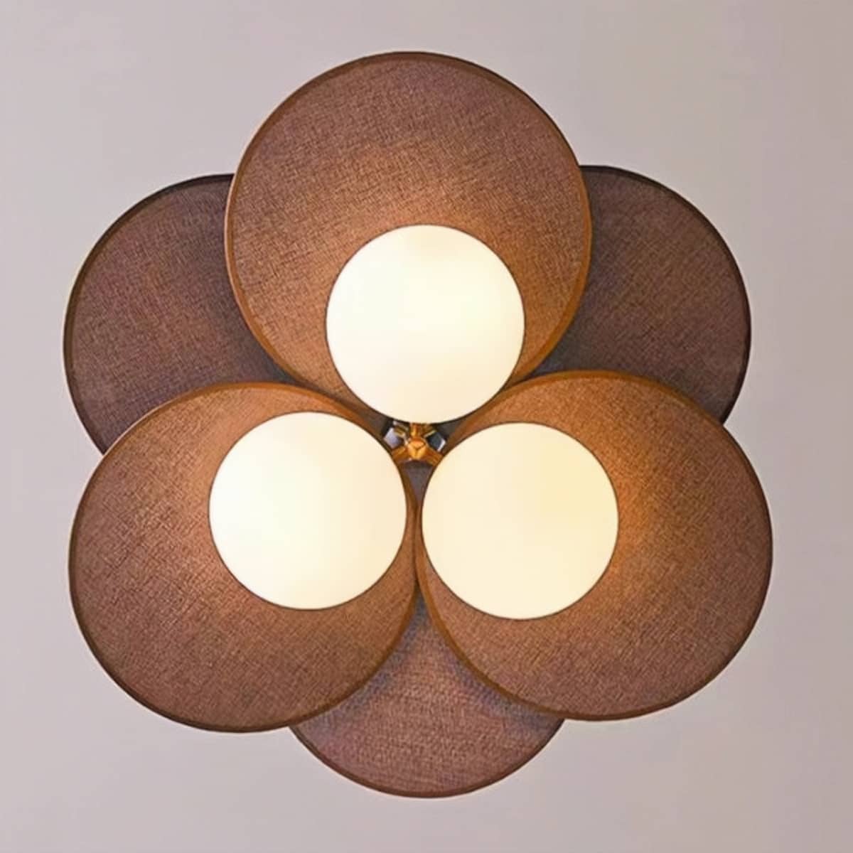 Rattan Petal Rustic Pendant Light over Dining Table
