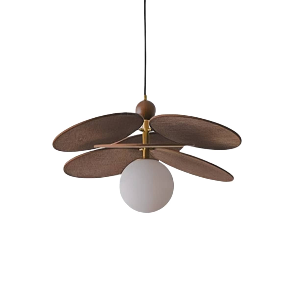Rattan Petal Rustic Pendant Light over Dining Table