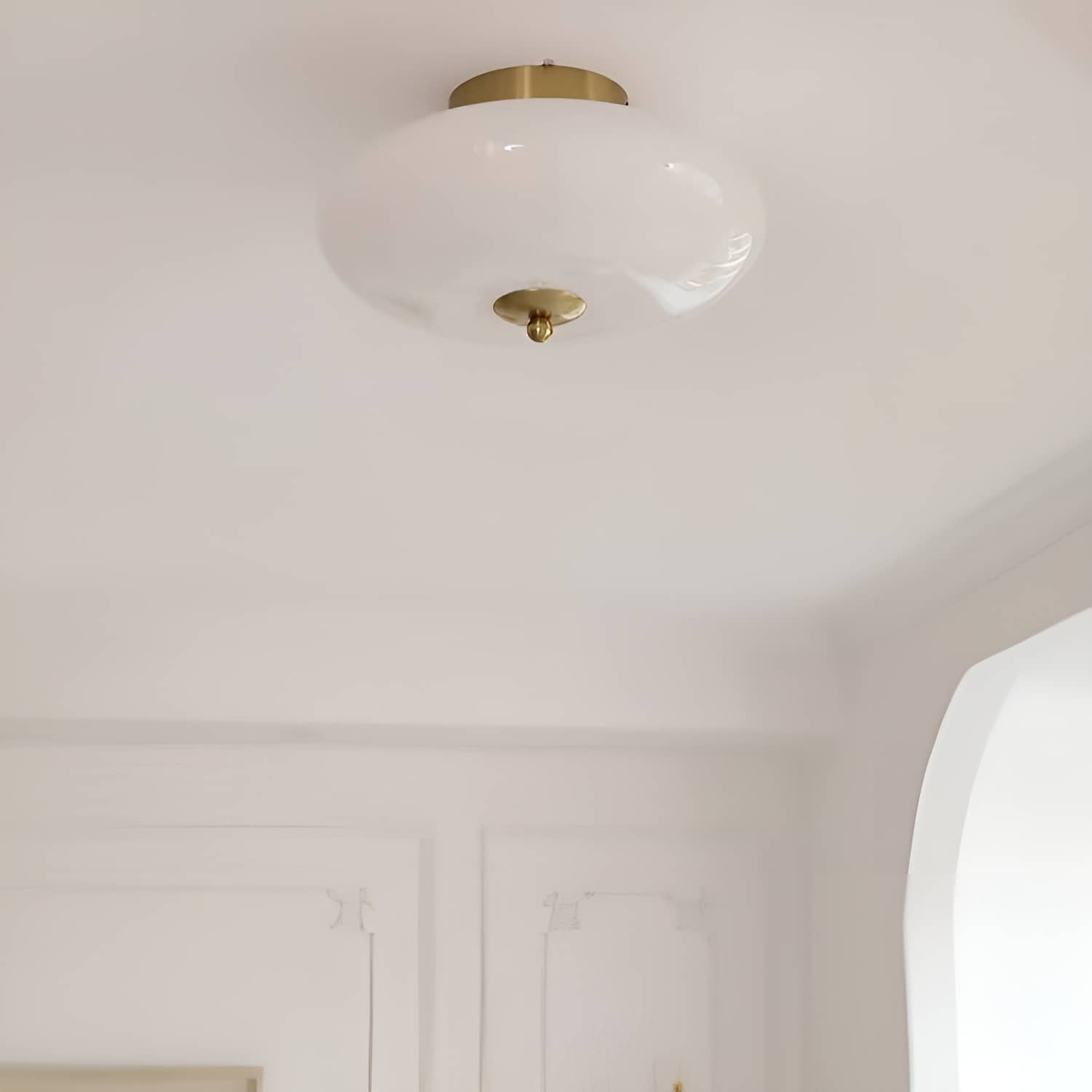 Retro Bauhaus Dome Glass Ceiling Light