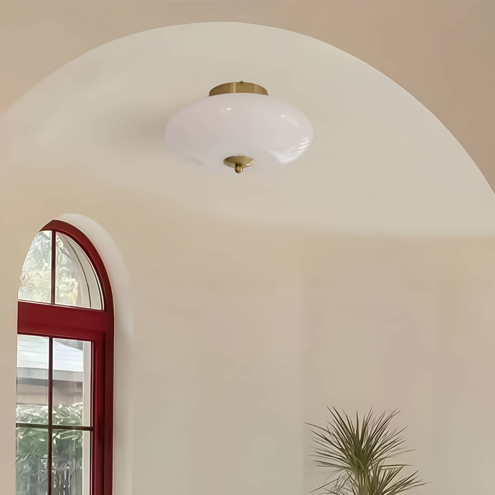Retro Bauhaus Dome Glass Ceiling Light