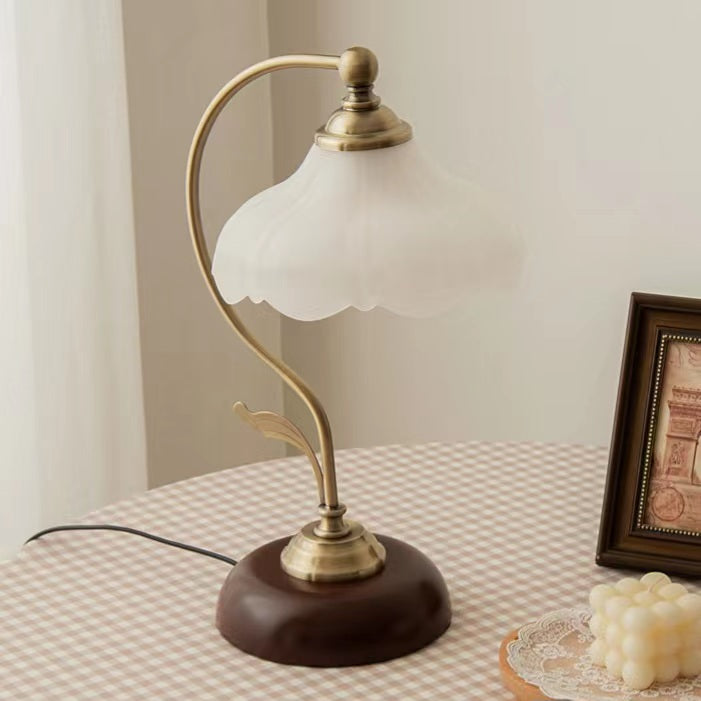 Antique Classic Glass Flower Table Lamp