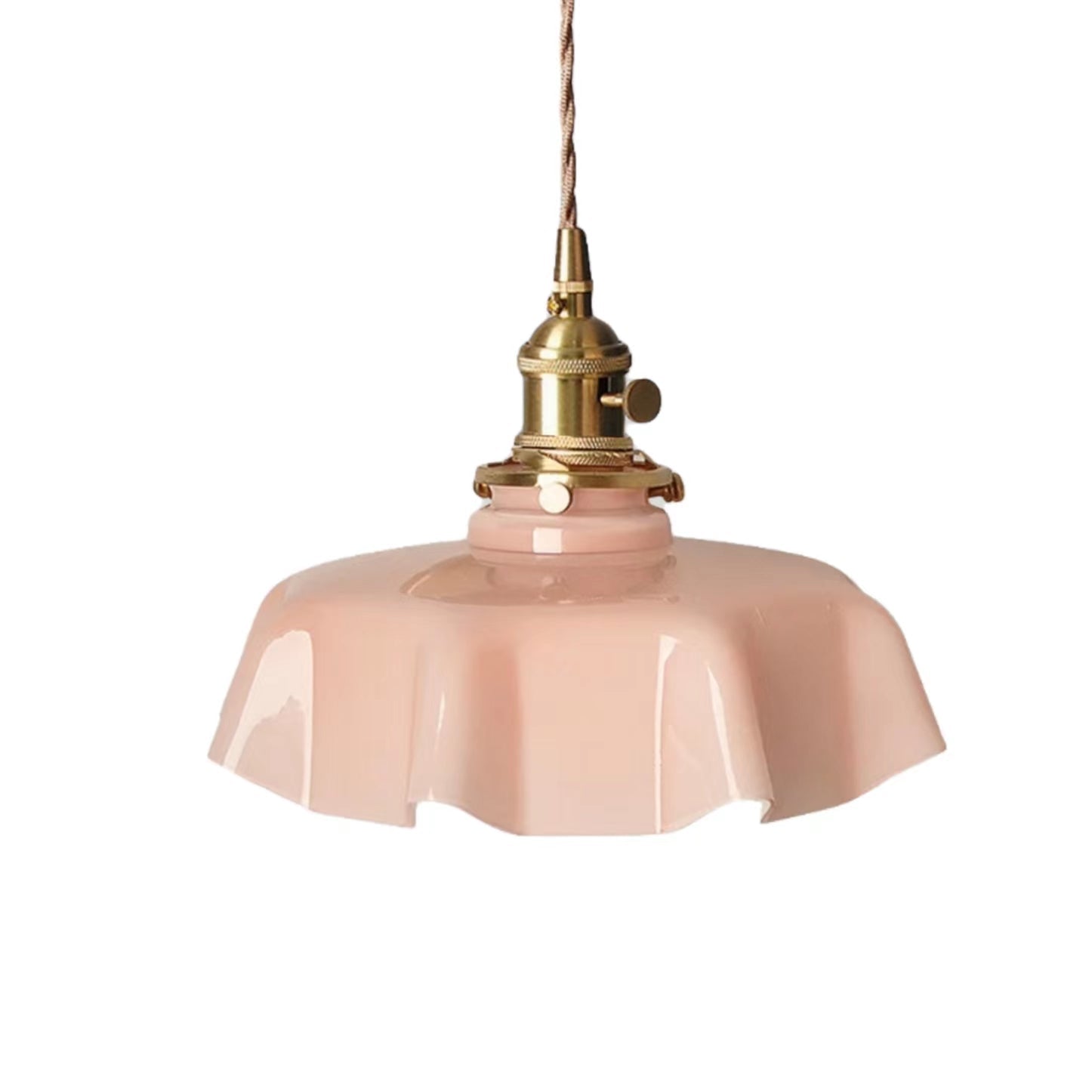 Retro Cream Flower Glass Pendant Light