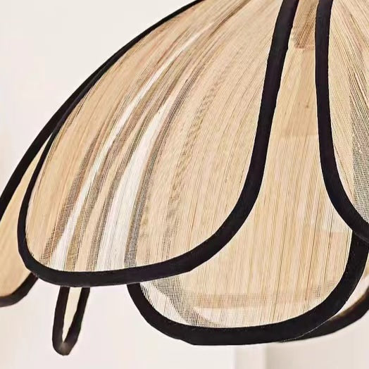 Applique murale rustique en rotin tissé à la main avec fleurs