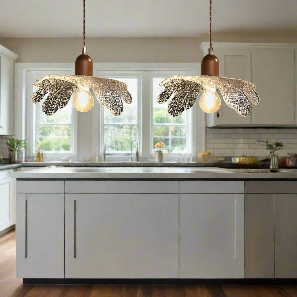 Decorative Leaf Clear Glass Pendant Light