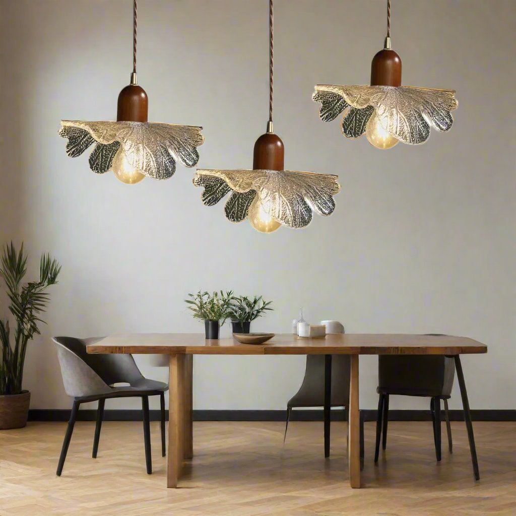 Decorative Leaf Clear Glass Pendant Light