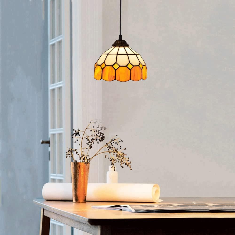 Retro Tiffany Stained Glass Pendant Light
