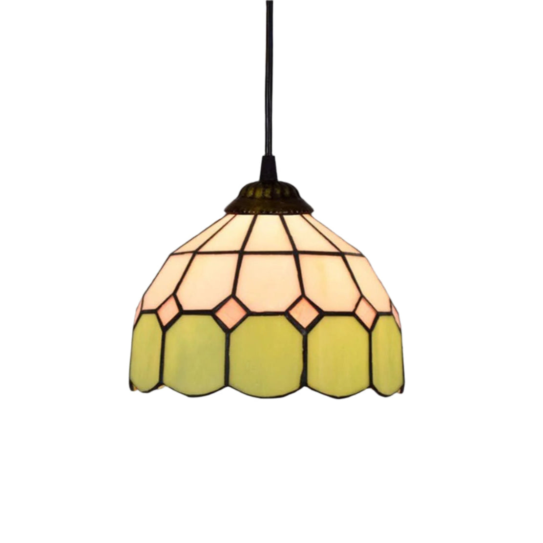 Retro Tiffany Stained Glass Pendant Light
