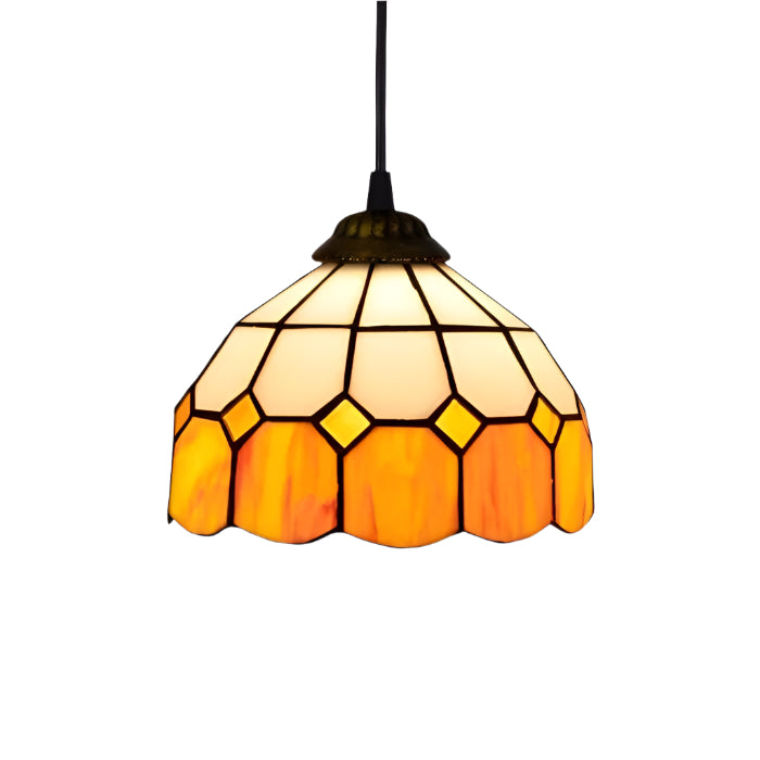 Retro Tiffany Stained Glass Pendant Light