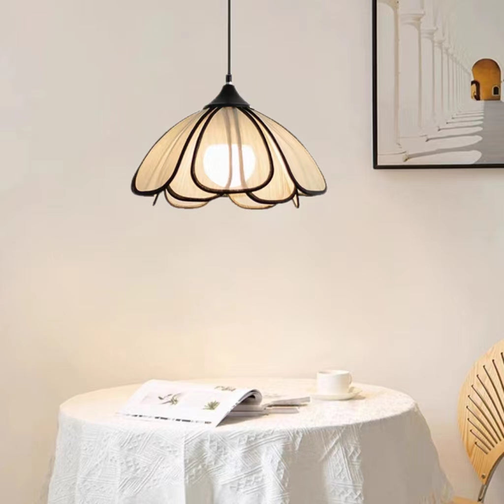 Rustic Handwoven Rattan Flower Pendant Light