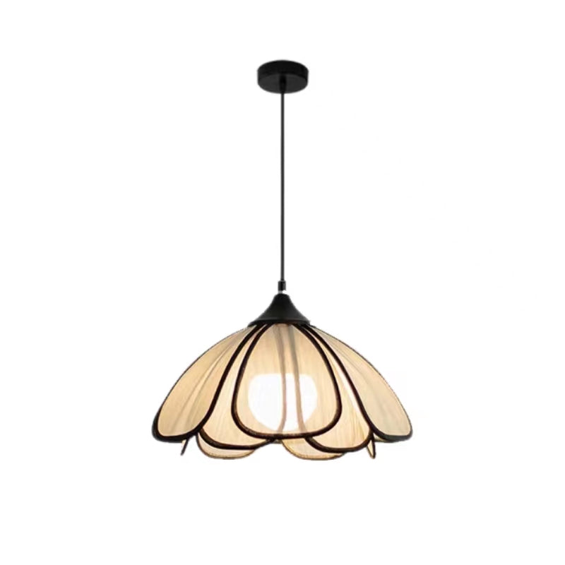 Rustic Handwoven Rattan Flower Pendant Light