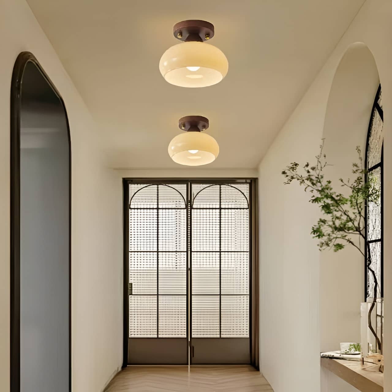 Bauhaus Round Retro Glass Ceiling Light