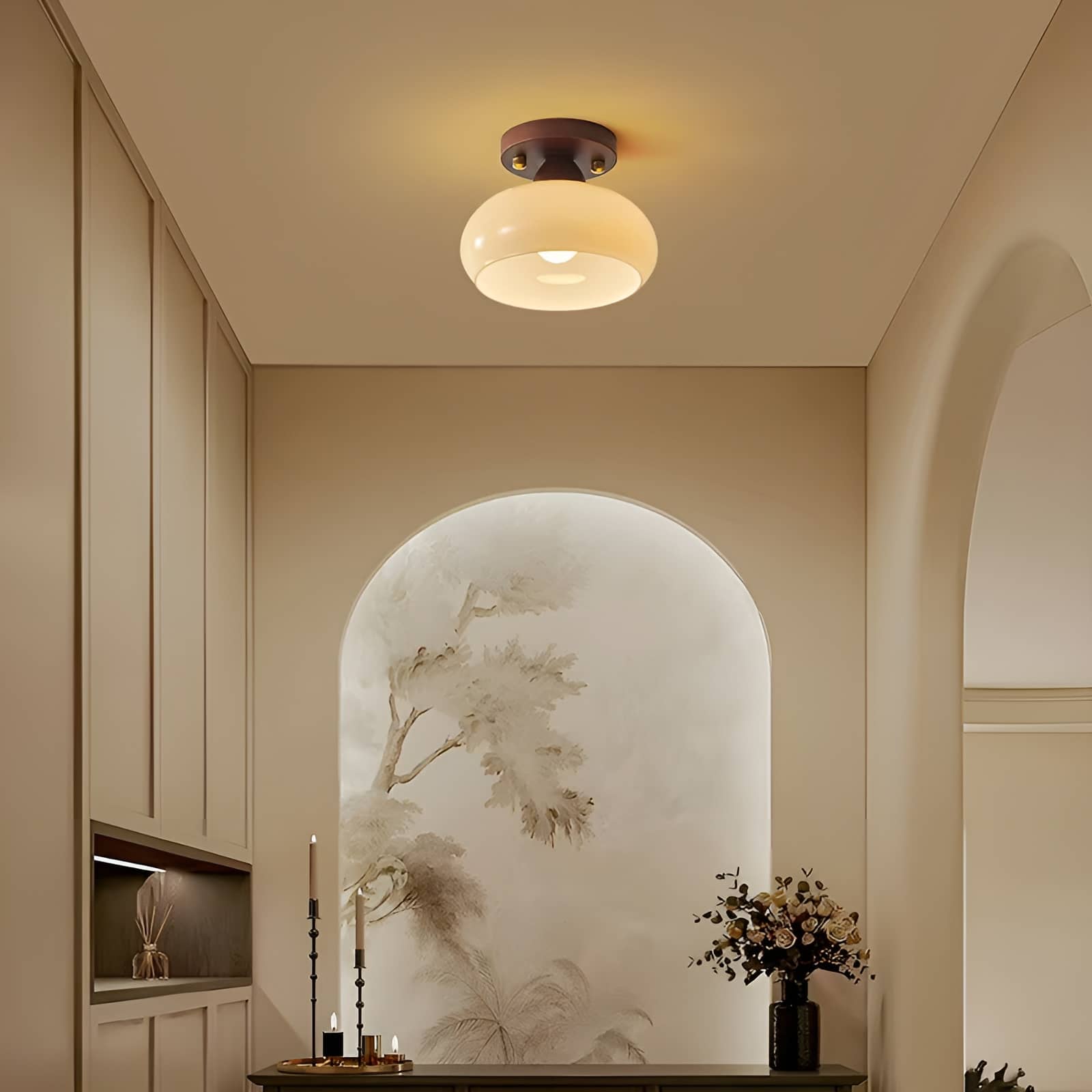 Bauhaus Round Retro Glass Ceiling Light