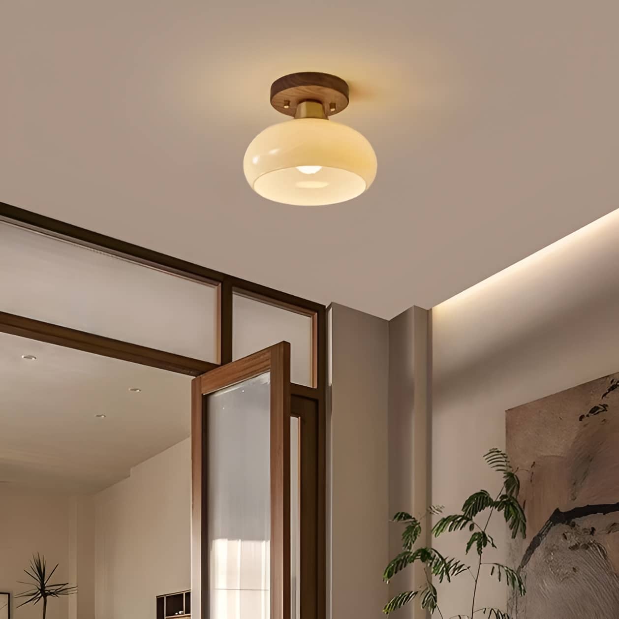 Bauhaus Round Retro Glass Ceiling Light