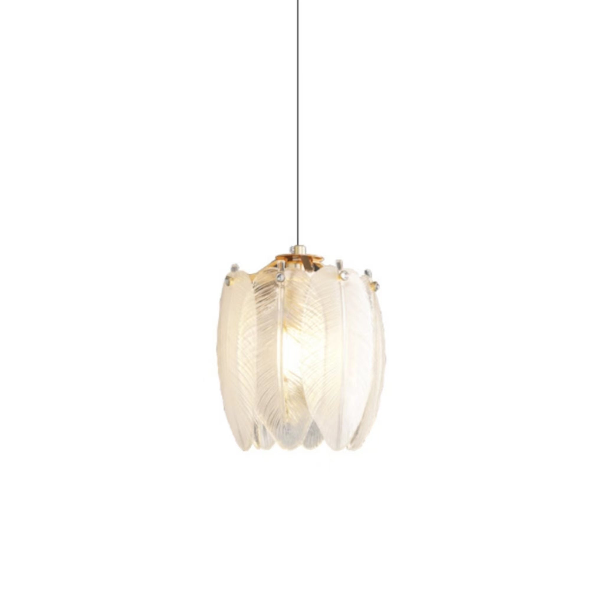 Retro Creative Feather Glass Pendant Light