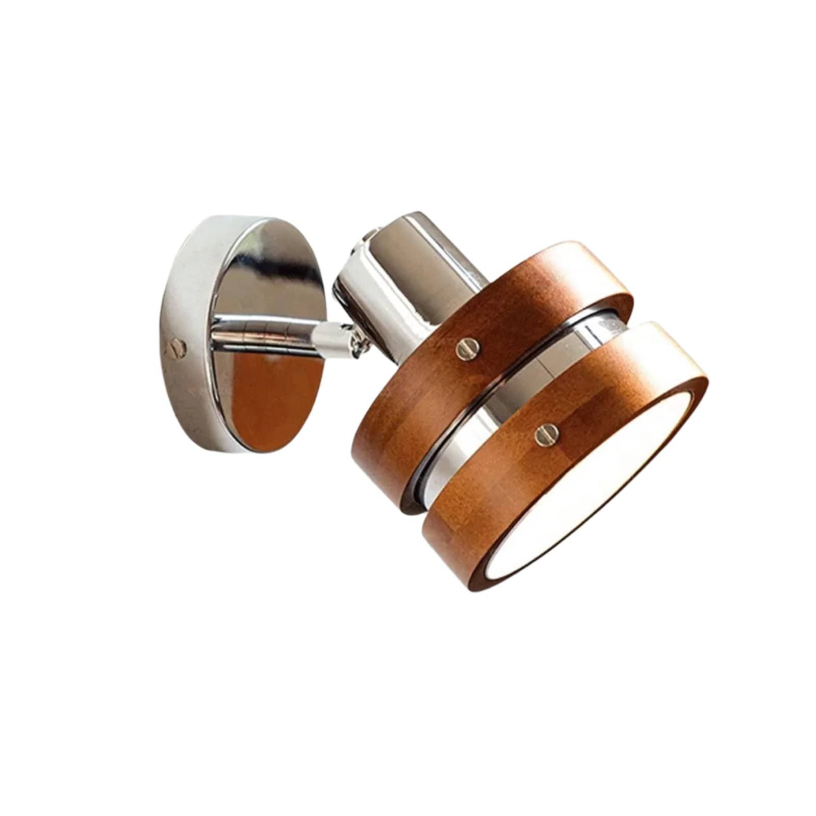 Retro Industrial Cylindrical Metal Wood Wall Light